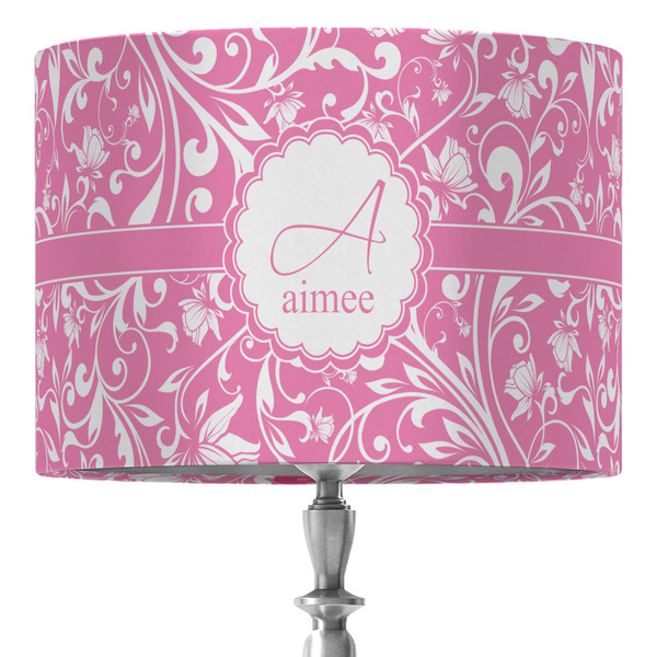 Custom Floral Vine 16" Drum Lamp Shade - Fabric (Personalized)