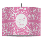 Floral Vine 16" Drum Pendant Lamp - Fabric (Personalized)