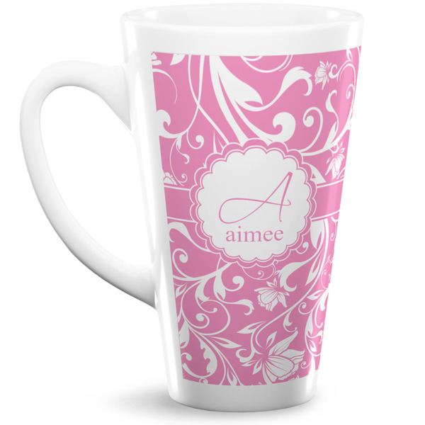 Custom Floral Vine 16 Oz Latte Mug (Personalized)