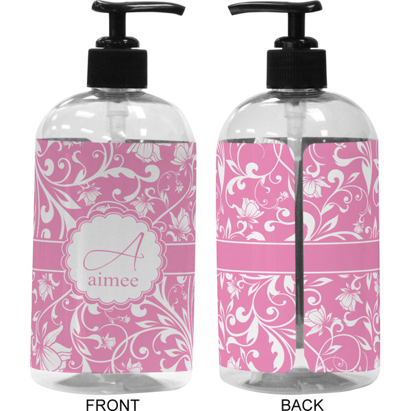 Floral Vine 16 oz Plastic Liquid Dispenser (Approval) - Black