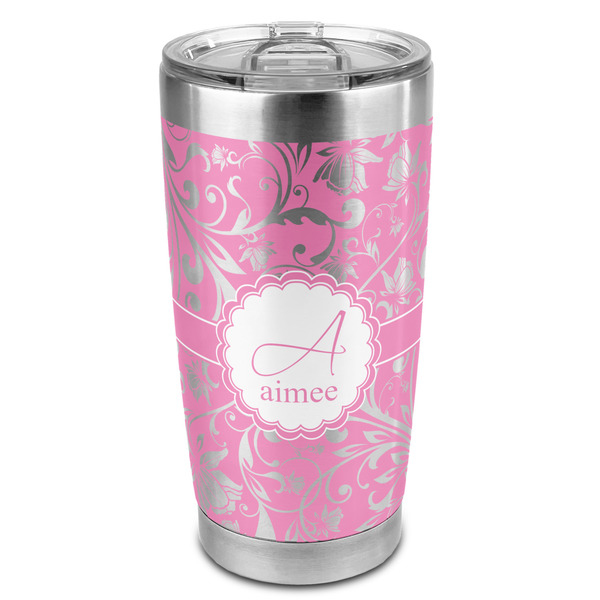 Custom Floral Vine 20oz Stainless Steel Double Wall Tumbler - Full Print (Personalized)