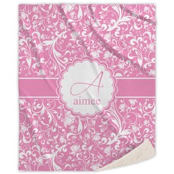 Floral Vine Sherpa Throw Blanket (Personalized)