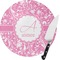 Floral Vine Round Glass Cutting Board - Small (Personalized)