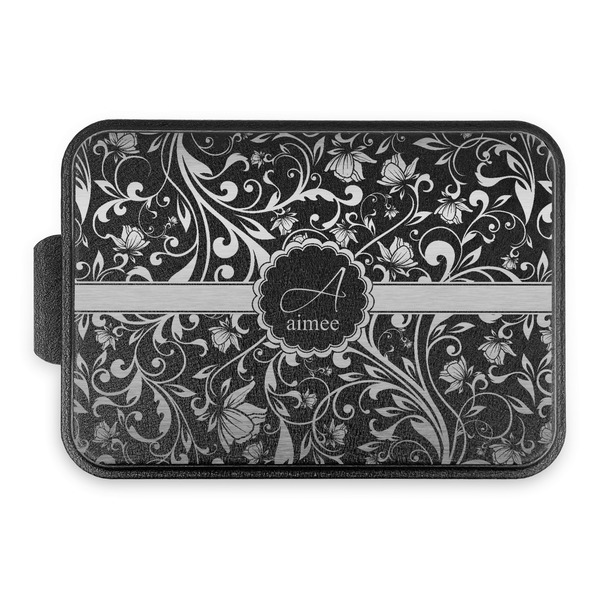 Custom Floral Vine Aluminum Baking Pan with Black Lid (Personalized)