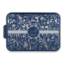 Floral Vine Aluminum Baking Pan with Navy Lid (Personalized)