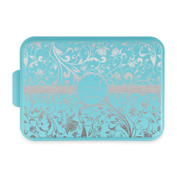 Floral Vine Aluminum Baking Pan with Teal Lid (Personalized)