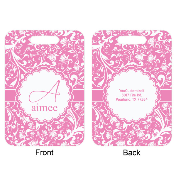 Floral Vine Aluminum Luggage Tag (Front + Back)