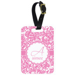 Floral Vine Metal Luggage Tag w/ Name and Initial