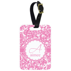Floral Vine Metal Luggage Tag w/ Name and Initial