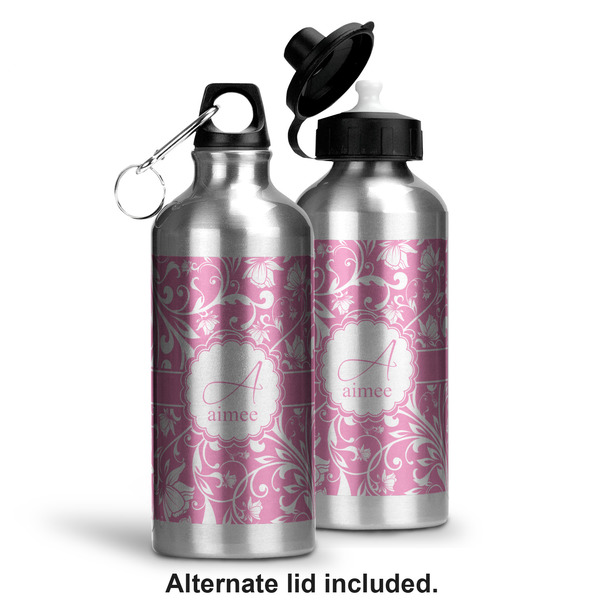 Floral Vine Aluminum Water Bottle - Alternate lid options