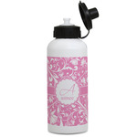 Floral Vine Water Bottles - Aluminum - 20 oz - White (Personalized)