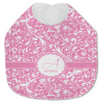 Floral Vine Jersey Knit Baby Bib w/ Name and Initial