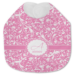 Floral Vine Jersey Knit Baby Bib w/ Name and Initial