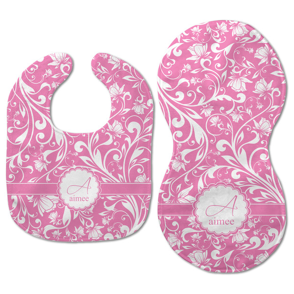 Floral Vine Baby Bib & Burp Set - Approval (new bib & burp)
