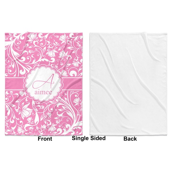 Floral Vine Baby Blanket (Single Side - Printed Front, White Back)