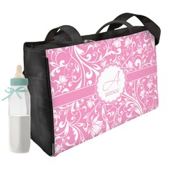 Floral Vine Diaper Bag w/ Name and Initial
