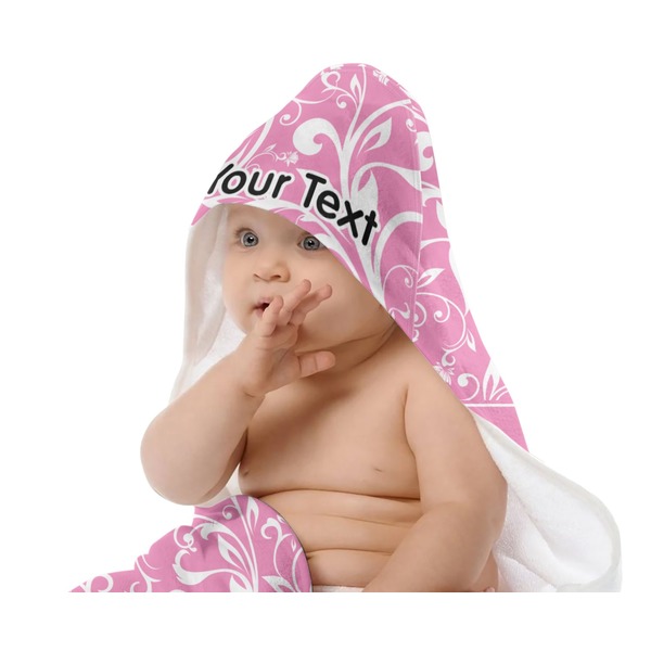 Floral Vine Baby Hooded Towel on Child