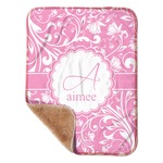 Floral Vine Sherpa Baby Blanket - 30" x 40" w/ Name and Initial
