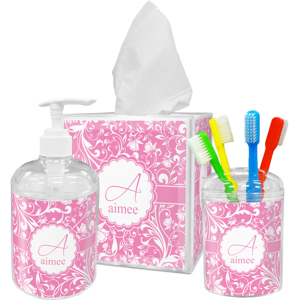 Floral Vine Bathroom Accessories Set (Personalized)