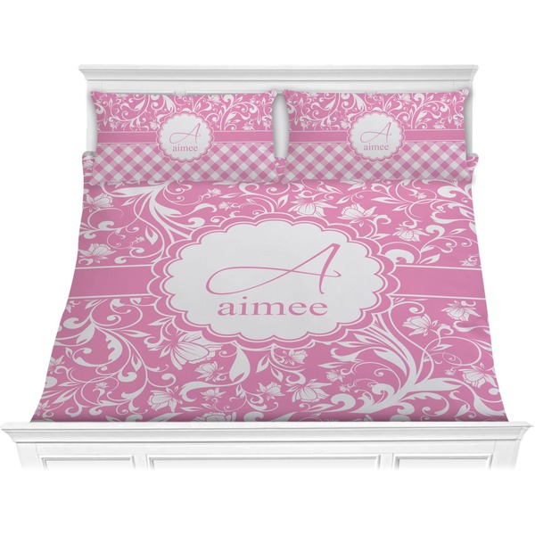 Custom Floral Vine Comforter Set - King (Personalized)