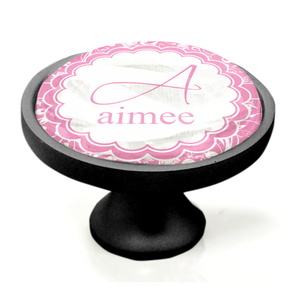 Floral Vine Black Custom Cabinet Knob (Side)