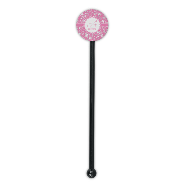 Floral Vine Black Plastic 5.5" Stir Stick - Round - Single Stick