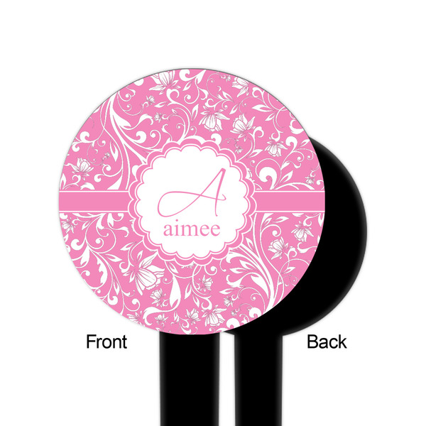 Floral Vine Black Plastic 6" Food Pick - Round - Single Sided - Front & Back