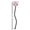 Floral Vine Black Plastic 7" Stir Stick - Oval - Dimensions