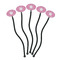 Floral Vine Black Plastic 7" Stir Stick - Oval - Fan