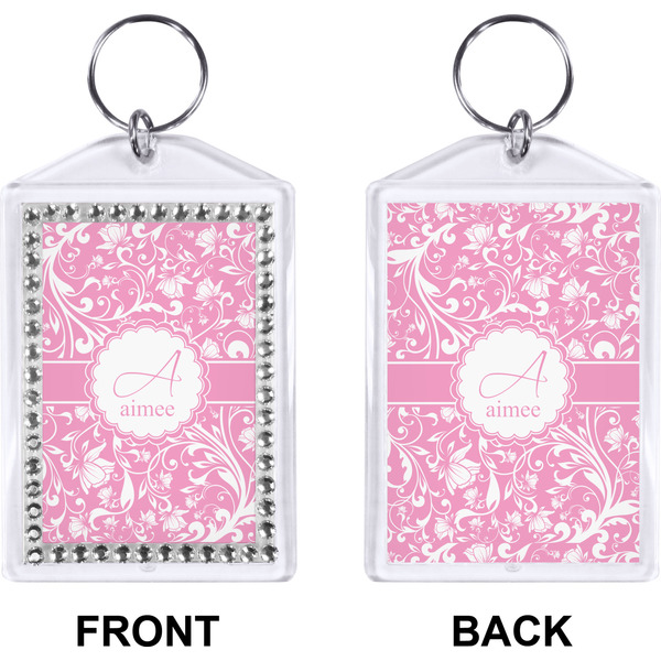 Floral Vine Bling Keychain (Front + Back)