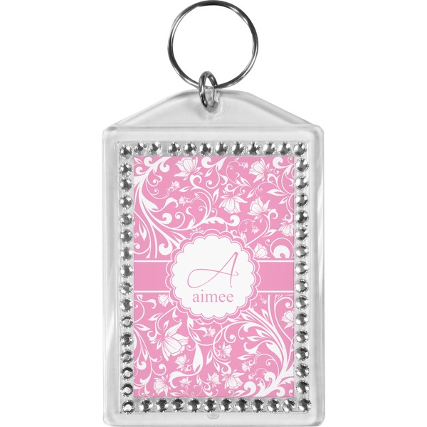 Custom Floral Vine Bling Keychain (Personalized)