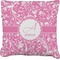 Floral Vine Faux-Linen Throw Pillow 18" (Personalized)