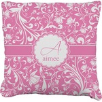 Floral Vine Faux-Linen Throw Pillow 20" (Personalized)