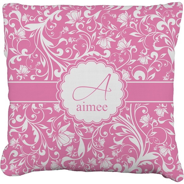 Custom Floral Vine Faux-Linen Throw Pillow 26" (Personalized)