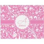 Floral Vine Woven Fabric Placemat - Twill w/ Name and Initial