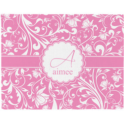 Floral Vine Woven Fabric Placemat - Twill w/ Name and Initial