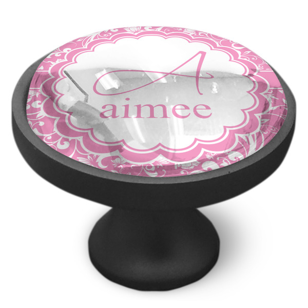 Floral Vine Cabinet Knob - Black - Side
