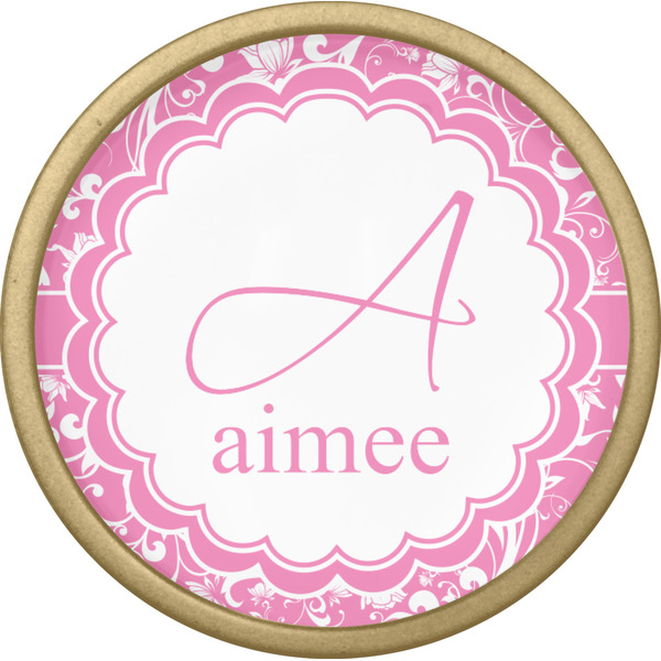 Floral Vine Cabinet Knob - Gold - Front