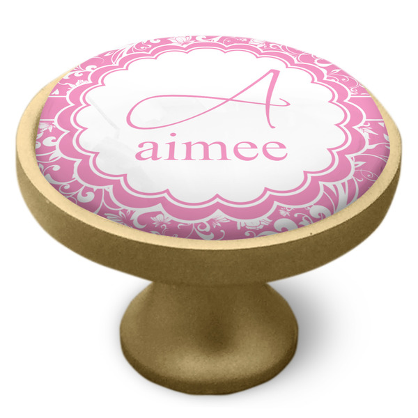 Floral Vine Cabinet Knob - Gold - Side