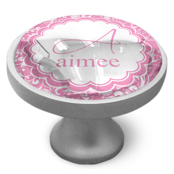 Floral Vine Cabinet Knob - Nickel - Side