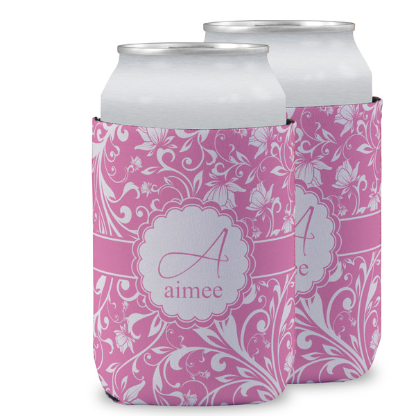 Custom Floral Vine Can Cooler (12 oz) w/ Name and Initial
