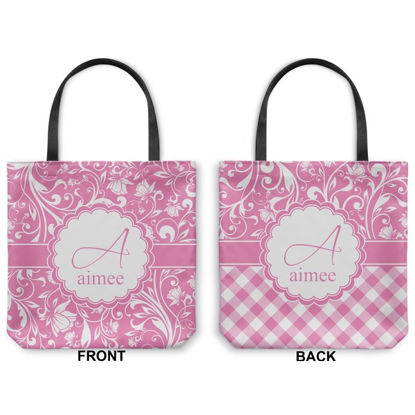 Floral Vine Canvas Tote - Front and Back