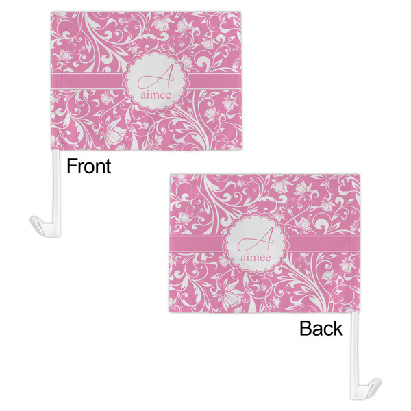 Floral Vine Car Flag - 11" x 8" - Front & Back View