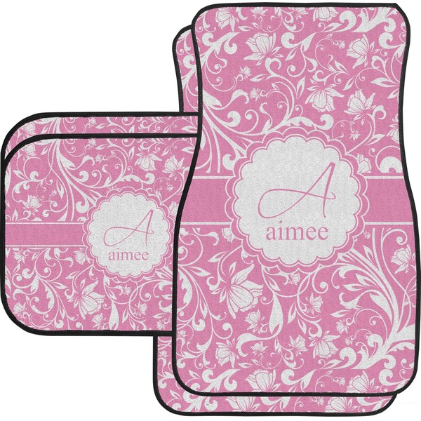Custom Floral Vine Car Floor Mats Set - 2 Front & 2 Back (Personalized)