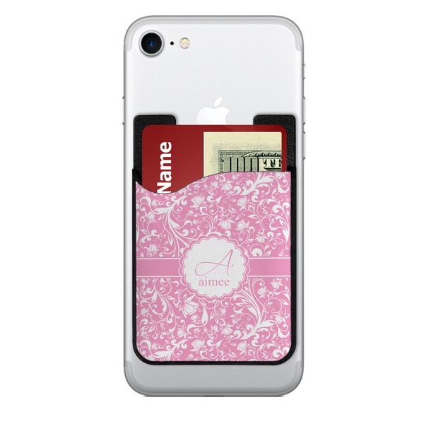 Custom Floral Vine 2-in-1 Cell Phone Credit Card Holder & Screen Cleaner (Personalized)