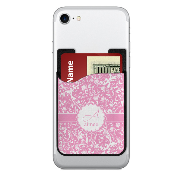 Custom Floral Vine 2-in-1 Cell Phone Credit Card Holder & Screen Cleaner (Personalized)