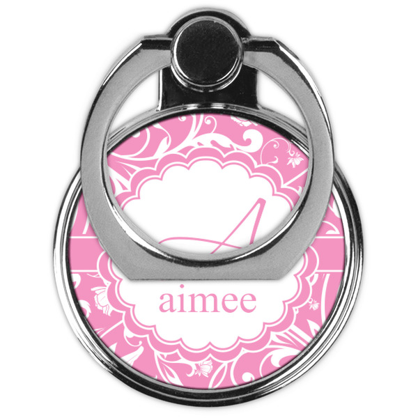 Floral Vine Cell Phone Ring Stand & Holder - Front (Collapsed)