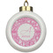 Floral Vine Ceramic Ball Ornament (Personalized)