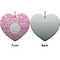 Floral Vine Ceramic Flat Ornament - Heart Front & Back (APPROVAL)