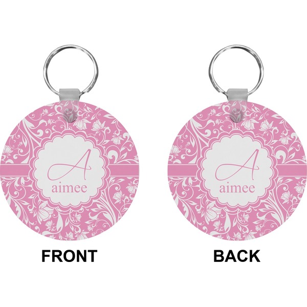 Floral Vine Circle Keychain (Front + Back)